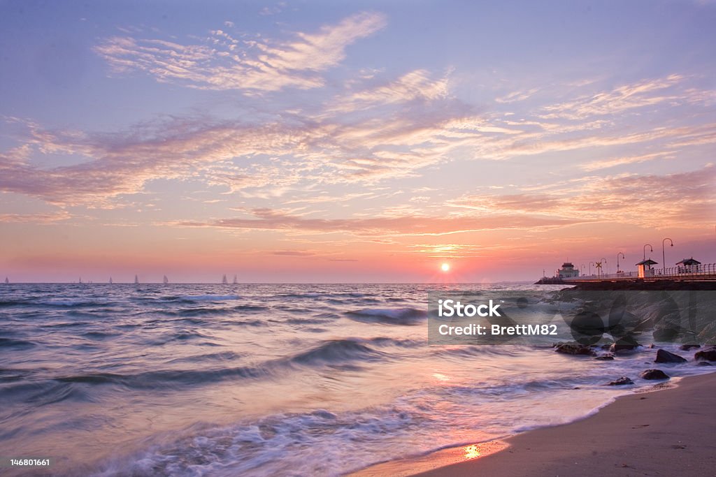 St Kilda Sunset The sun sets over the water in St Kilda, Melbourne St. Kilda Stock Photo