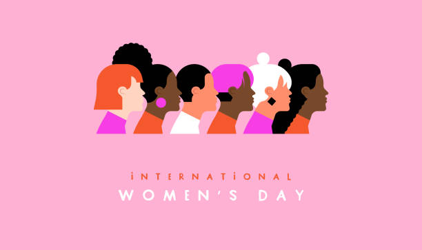 ilustrações de stock, clip art, desenhos animados e ícones de women's day diverse young woman together card - dia internacional da mulher
