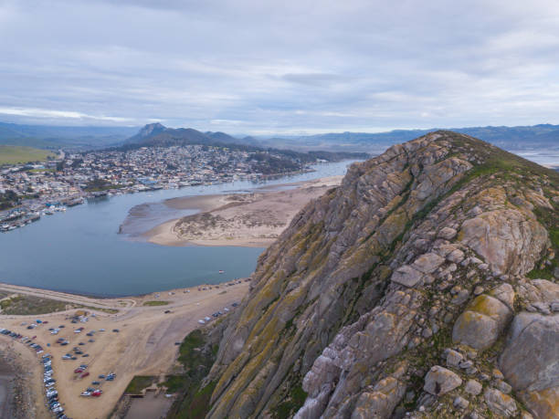 Morro Rock Aerial Views stock photo