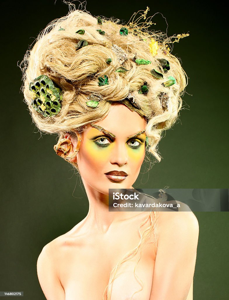 Menina de beleza com uma Maquiagem brilhante colorido - Royalty-free Adulto Foto de stock