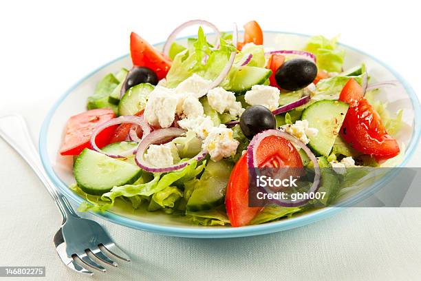 Greek Salad Stock Photo - Download Image Now - Appetizer, Black Olive, Cheese