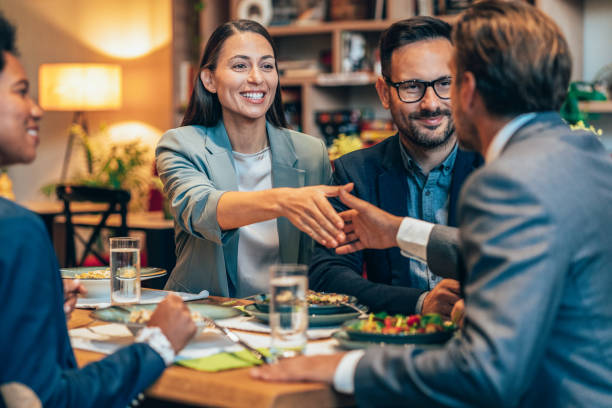 istock Business handshake at the restaurant 1468025138