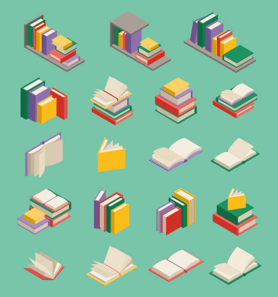 istock Books with Bookmarks and Books on Shelves, Stacks of Books 1468026574