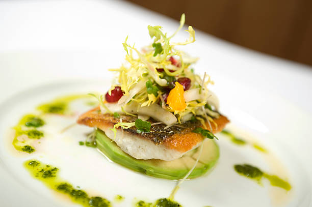 Gray Mullet Salad with Cranberries and orange