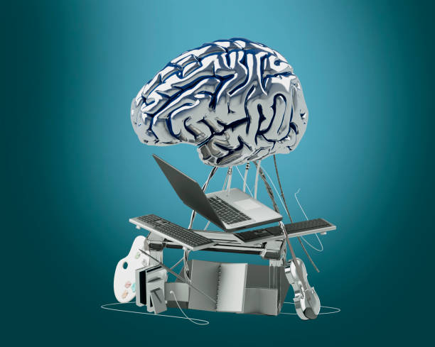 istock the concept of artificial intelligence in the form of a robot brain working on the creation of content on the Internet 3d render 1468031437