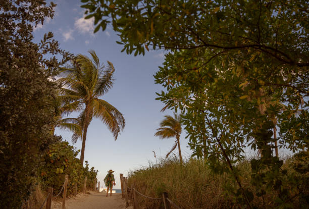 istock Woman on a footpath in Miami Beach, Florida 1468031787