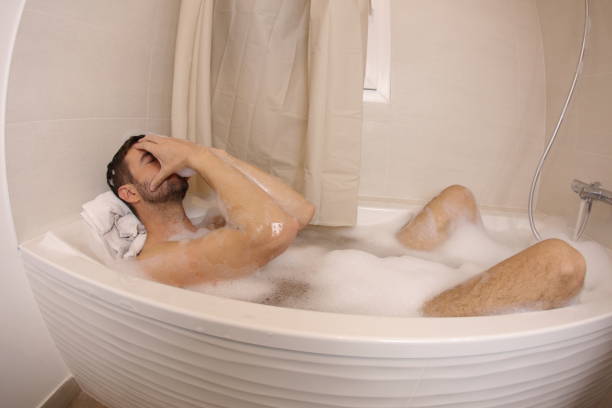 istock Man feeling sadness in the bathtub 1468033905