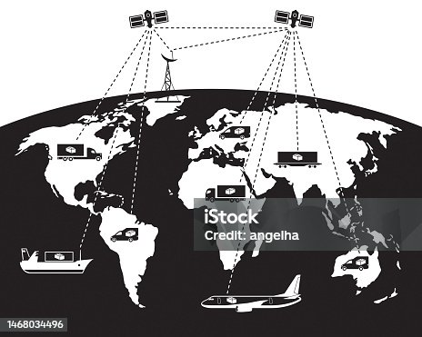 istock GPS tracking of delivery package in the world 1468034496