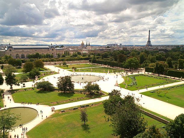 A view of the Tuileriess Gardens in Paris, France stock photo