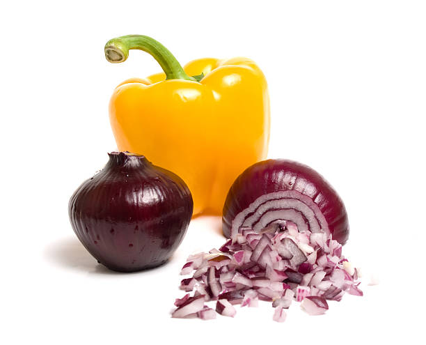 Pepper and onion stock photo