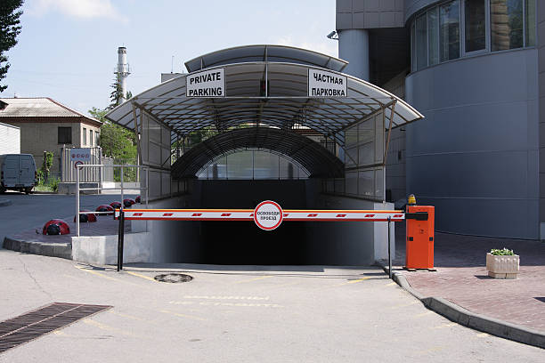 istock Crossing gates at the garage entrance 146803744