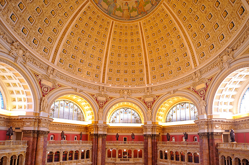 Main Hall and dome ceiling, Library of Congress, Washington, DC