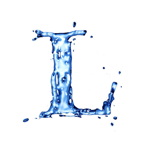 líquido azul água letra l - letter l water typescript liquid imagens e fotografias de stock