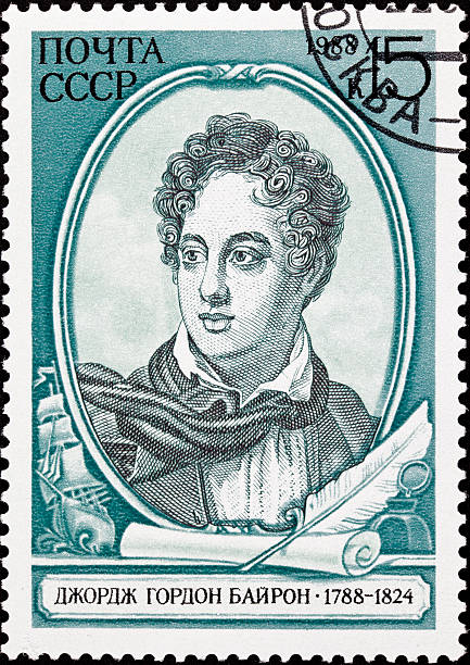 istock Canceled Soviet Russia Postage Stamp British Poet Lord Byron, Ship 146804572