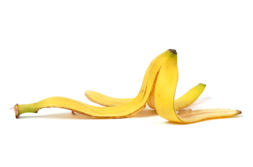 Banana skin isolated on white background