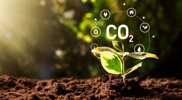istock Carbon dioxide emissions, carbon footprint concept 1468055994