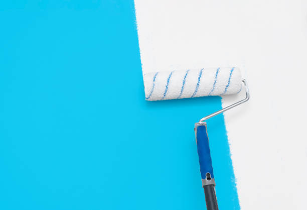 istock Close up of painter, roller painting 1468056099