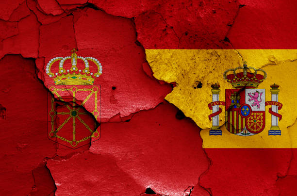 istock flags of Navarre and Spain painted on cracked wall 1468057864