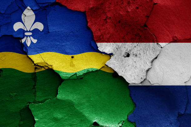 istock flags of Flevoland and Netherlands painted on cracked wall 1468058055
