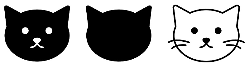 Cat head icons set. Vector illustration