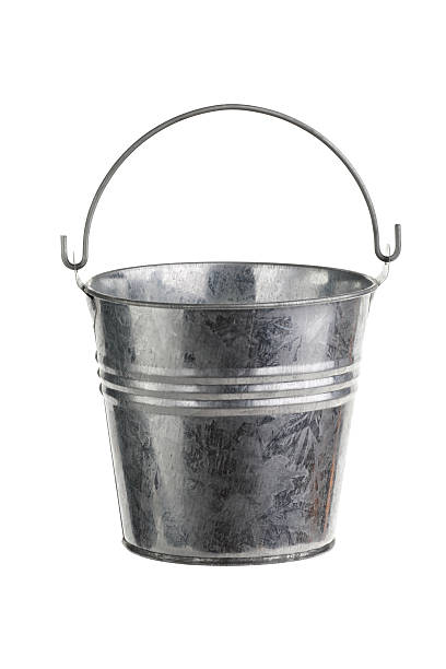 Galvanized tin bucket stock photo