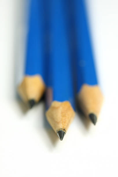 Blue Pencils closeup stock photo