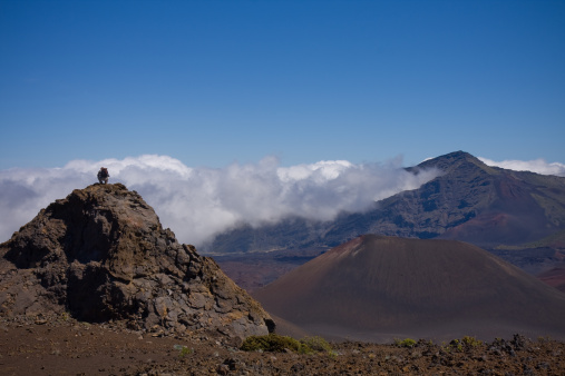 A scenic view of the breathtaking crater of the Haleakala Volcano - Haleakala National Park Maui, Hawaii