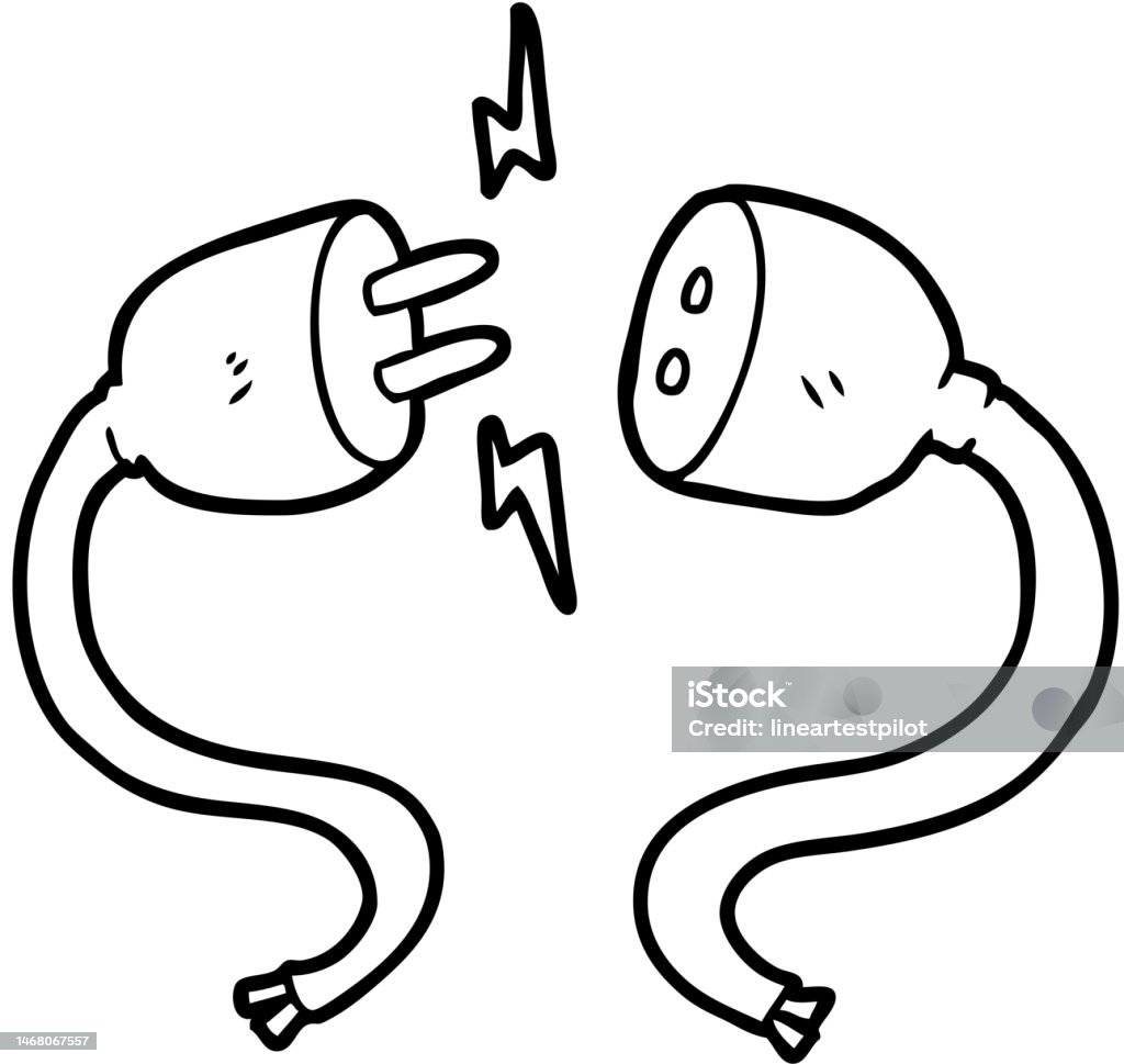 Changing Socket Cartoon Cartoon Plug And Socket Stock Illustration - Download Image Now - Art ...