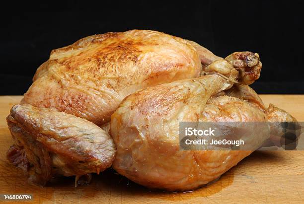Roast Chicken Stock Photo - Download Image Now - Black Background, Roast Chicken, Chicken Meat
