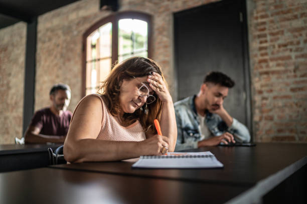 istock Mature woman doing an educational exam 1468068336