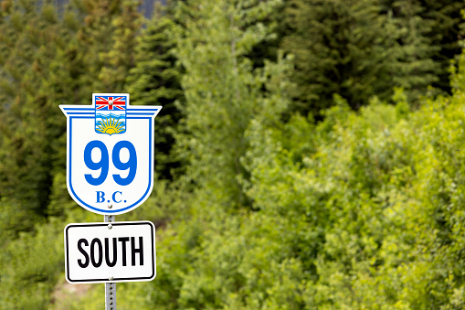 Highway 99 South Sign, British Columbia, Canada