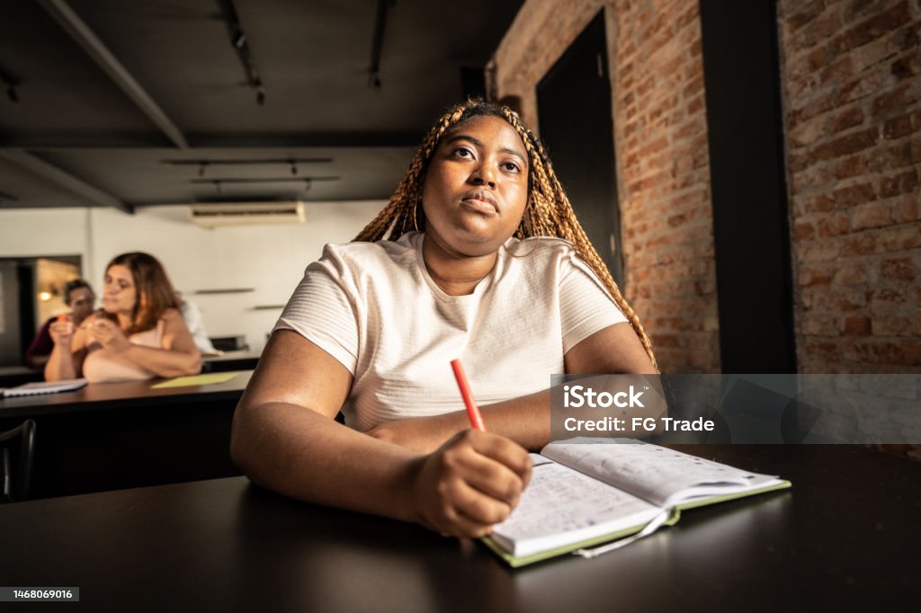 Student Take Note Student Taking Notes During Class Stock Photo - Download Image Now ...