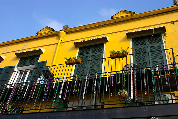 Yellow Building in New Orleans stock photo