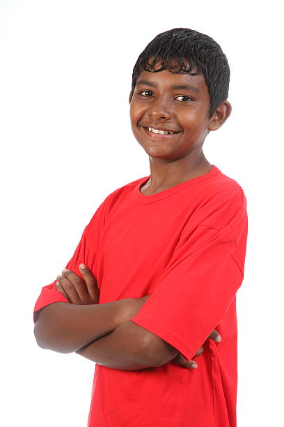 istock Smiling teenage boy arms folded in studio 146807154