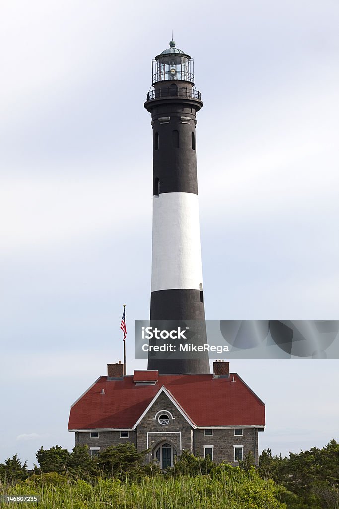 Primo piano di Fire Island Lighthouse - Foto stock royalty-free di Ambientazione tranquilla
