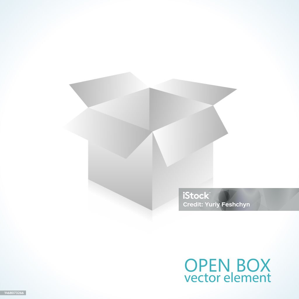 Open Box Vector Element Store Shipping Object Stock Illustration ...