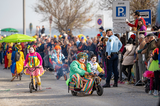 masked people at the popular carnival called Kurentovanje or Kurenti in Slovenia