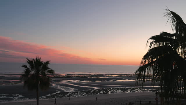 Scenic view of beautiful sunset and beach
