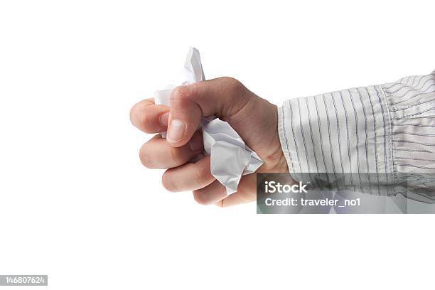 Hand In Business Crumpling A Piece Of Paper Stock Photo - Download Image Now - Adult, Anger, Contract