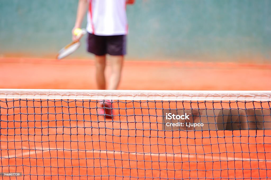 Tennis-Spieler auf einem Platz zu Fuß - Lizenzfrei Aktivitäten und Sport Stock-Foto