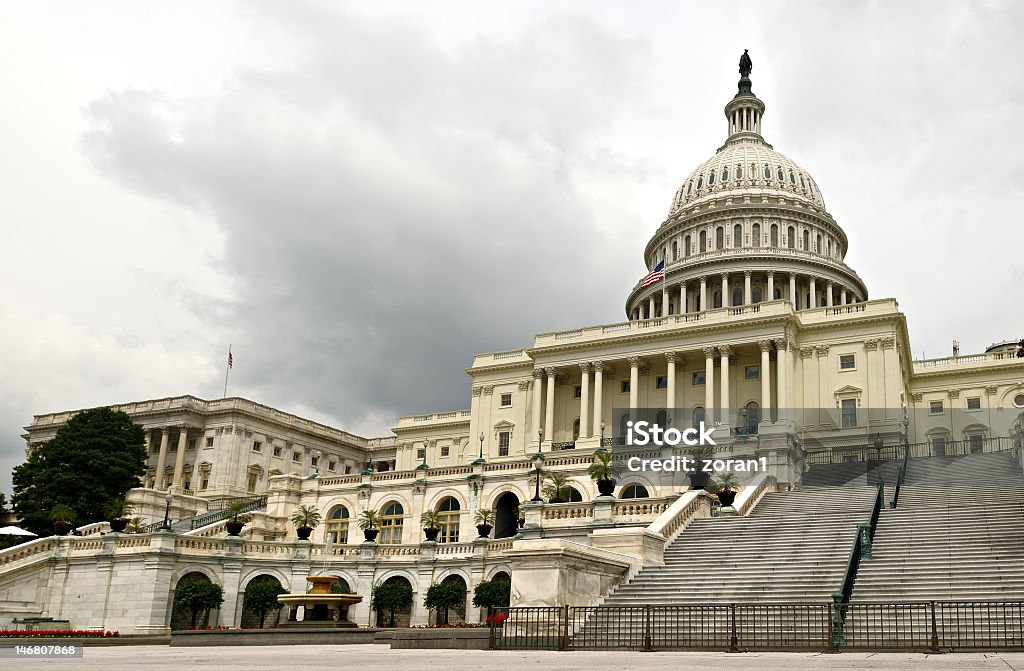 Capitol Hill Capitol Hill in cloudy weather  Architectural Column Stock Photo