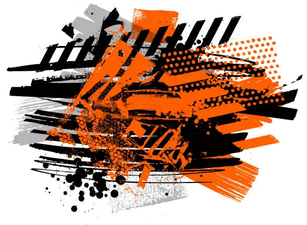 Vector illustration of Modern bright orange grunge textures and patterns vector