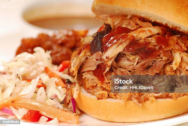 Pulled Pork Sandwich Stock Photo - Download Image Now - Pulled Pork, Sandwich, Barbecue - Meal