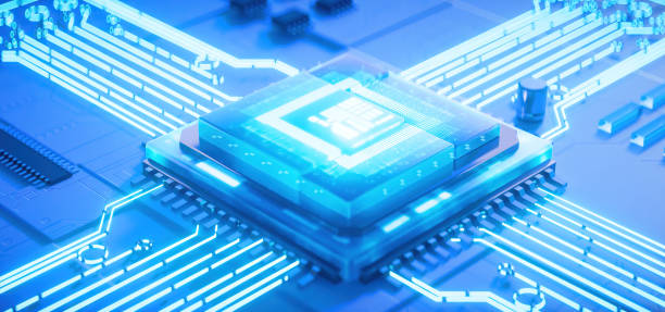istock 3D rendering of cyberpunk AI. Circuit board. Technology background. Central Computer Processors CPU and GPU concept. Motherboard digital chip. Tech science background. 1468085682