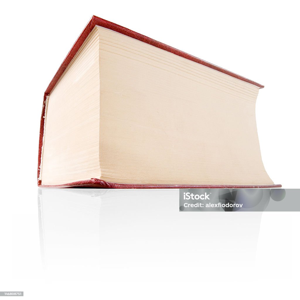 Thick book. Thick red book isolated on white background. Book Stock Photo