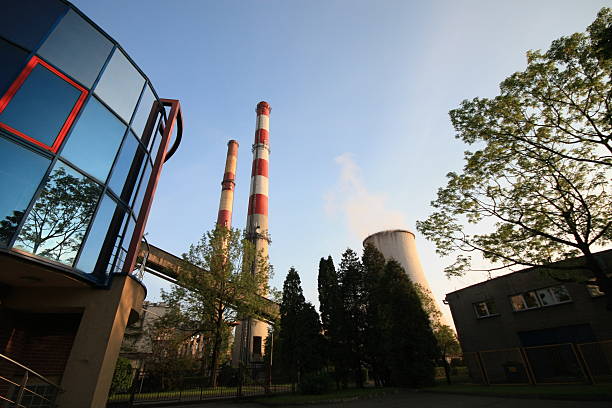 Power plant at Bielsko-Biala This power plant is locate in Bielsko-Biala city at border of Poland environmental pressure oven photos stock pictures, royalty-free photos & images