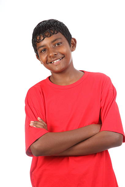 istock Relaxed teenage boy studio portrait with a big smile 146808832