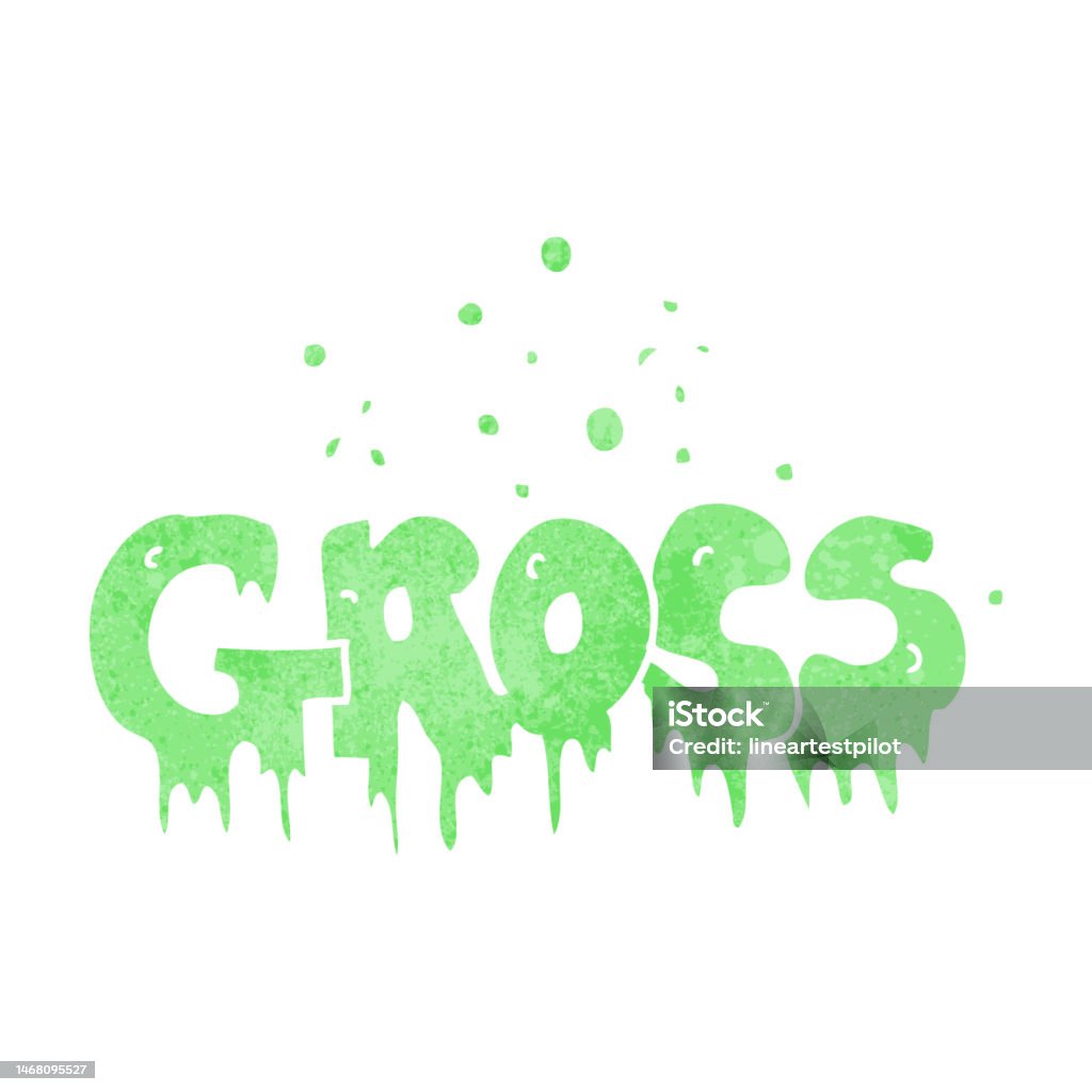 Freehand Retro Cartoon Word Gross Stock Illustration - Download Image