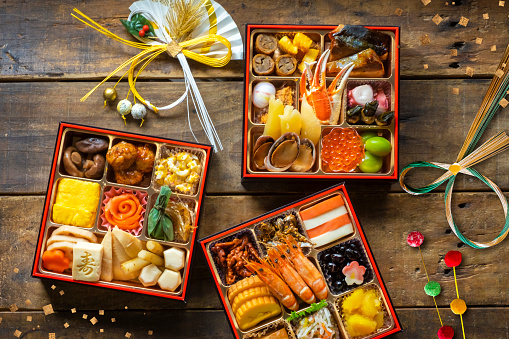 Osechi is a dish eaten during the Japanese New Year.