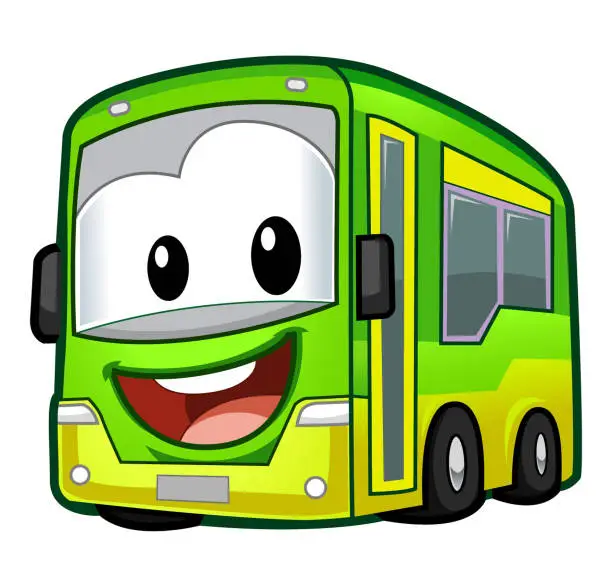 Vector illustration of Happy Bus